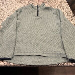J. Crew Quilted Half Zip Sage Green - Medium